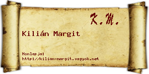 Kilián Margit névjegykártya